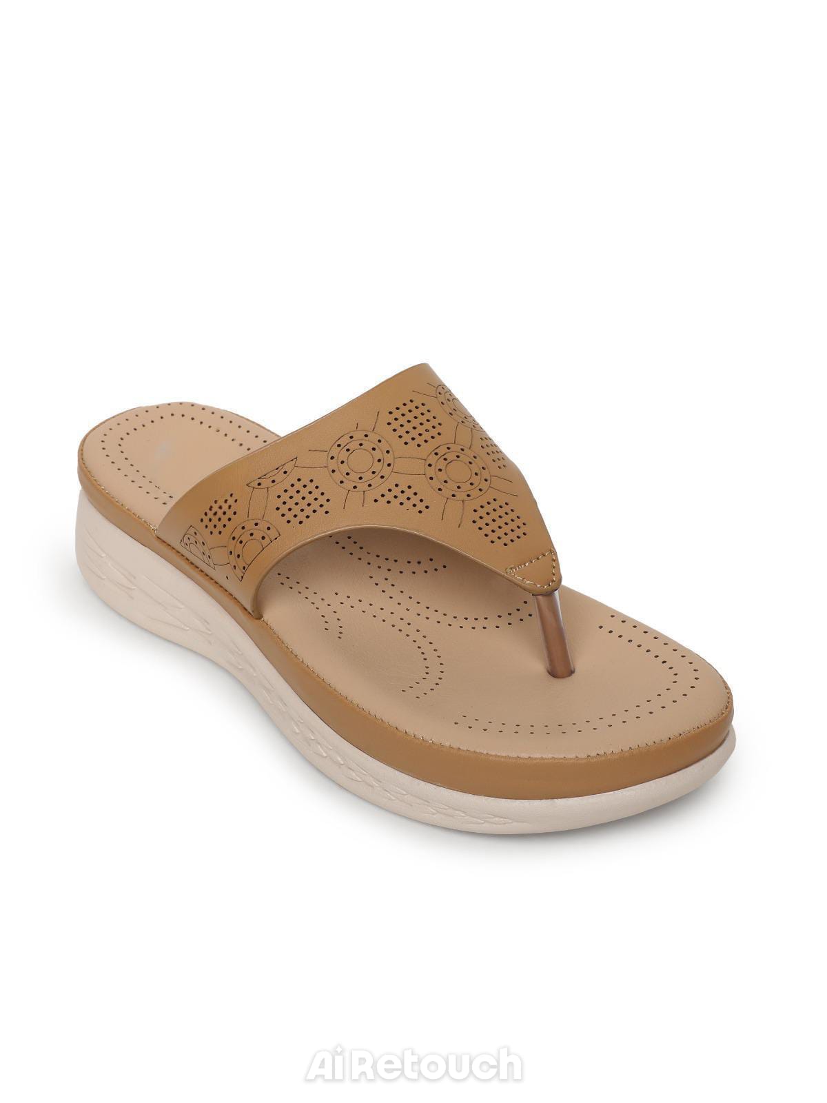 Nekmo Fashion  womens talot Brown   thong-wedges